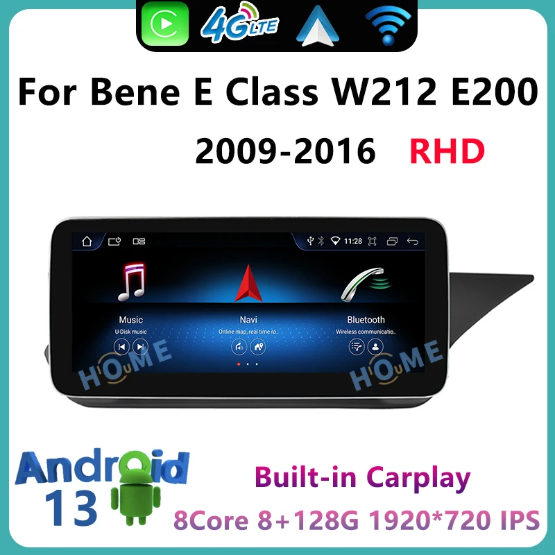 

12.5" 8Core Andriod13 Car Multimedia Player For Mercedes Benz E Class W212 2009-2015 RHD Auto Radio GPS Stereo Video CarPlay