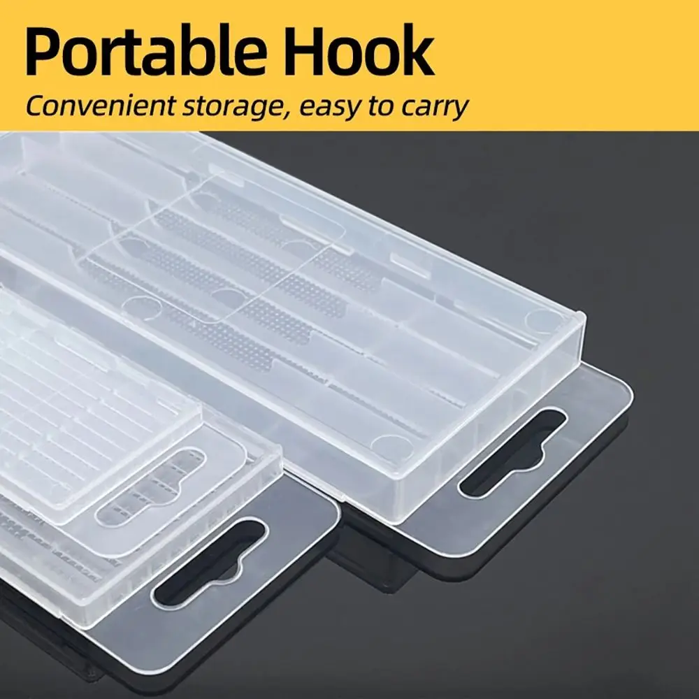 1Pcs Plastic Drill Bits Storage Box Clear Multi-gauge Tool Parts Storage Case 5/10 Holes Hardware Tool Box