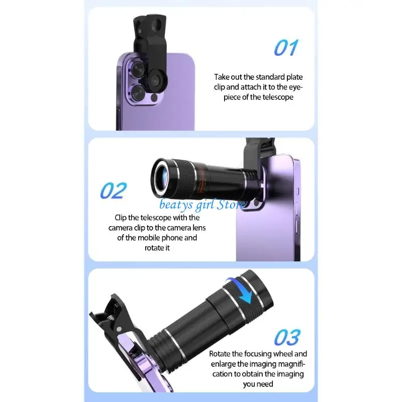 C7AB Universal 20X Telephoto Lens With Glass For Mobile Phone For Outdoor Travel And Sports Event
