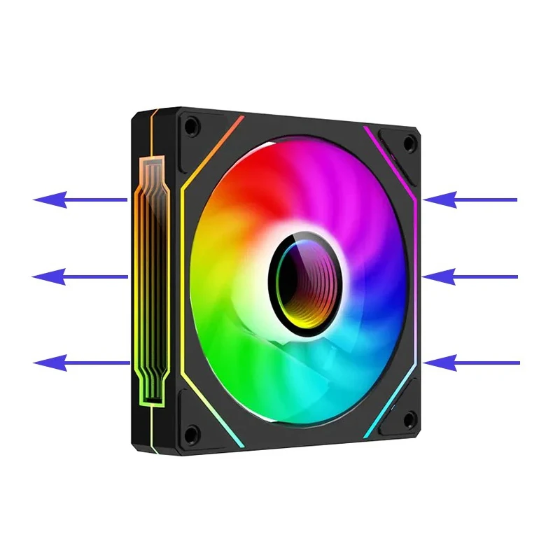 Computerkastventilator PRISM 4 PRO Spiegelcyclus ARGB 120 mm 4-pins PWM PC Stille koelventilator Geluidsarme chassisventilator