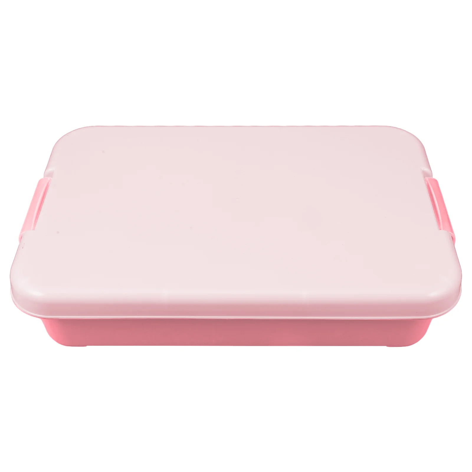 Plastic Sandbox Tray for Kids Toy Outdoor Water Proof With Lid Pink Portable Empty Toddler