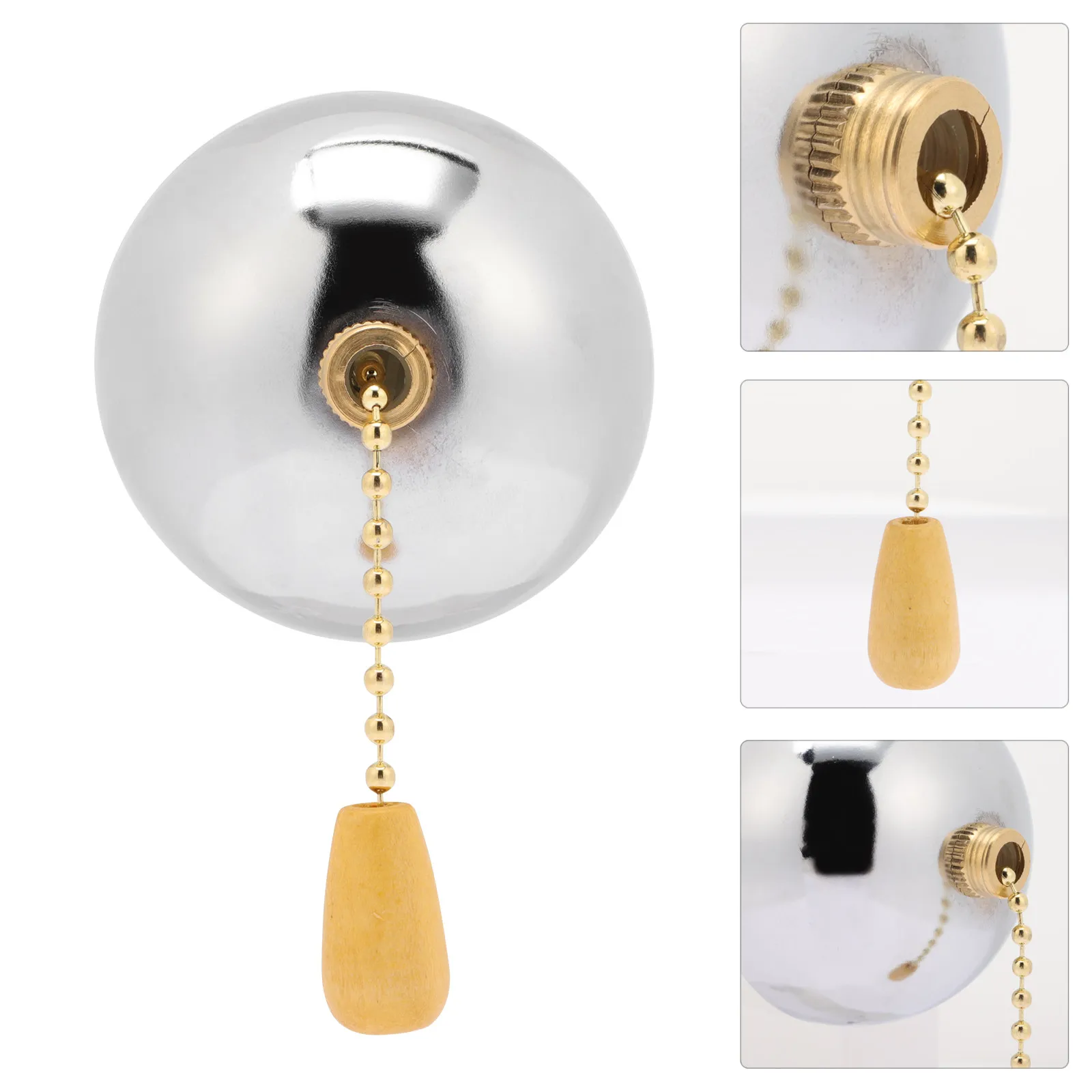 

2pcs Light Metal Lamp Lamp Chain Cord Chain Metal Pull Rope Easy Install Replacement Pull Pulling Rope