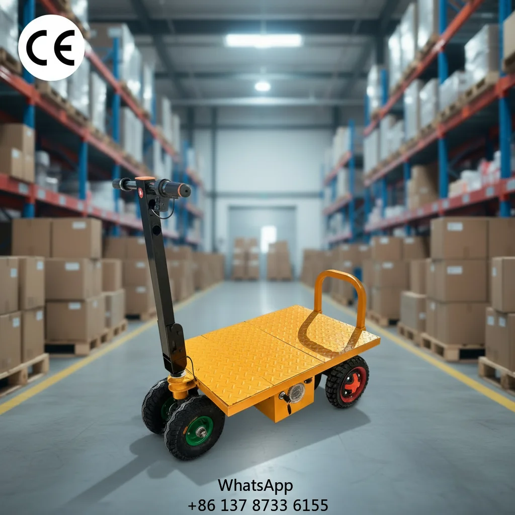 

1-Year Warranty Construction Machinery Electric Trolley Work Cart300kg Load Capacity Small Battery Flatbed Core Motor Component