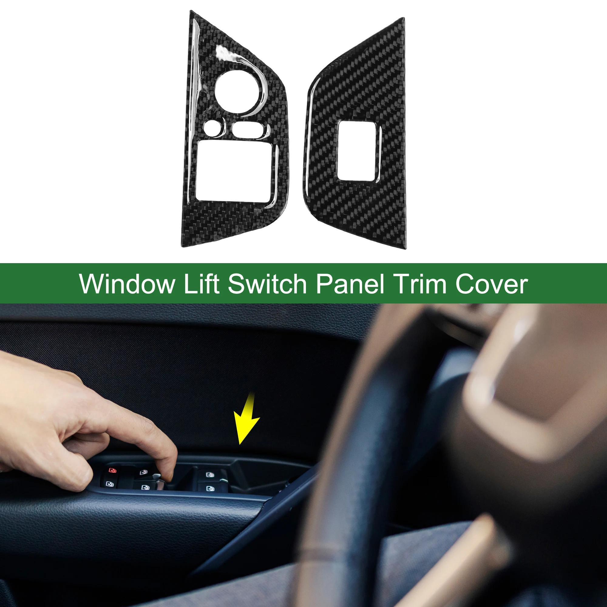 UXCELL Window Lift Switch Panel Trim Cover for BMW Z4 Series E85 E86 Carbon Fiber Black