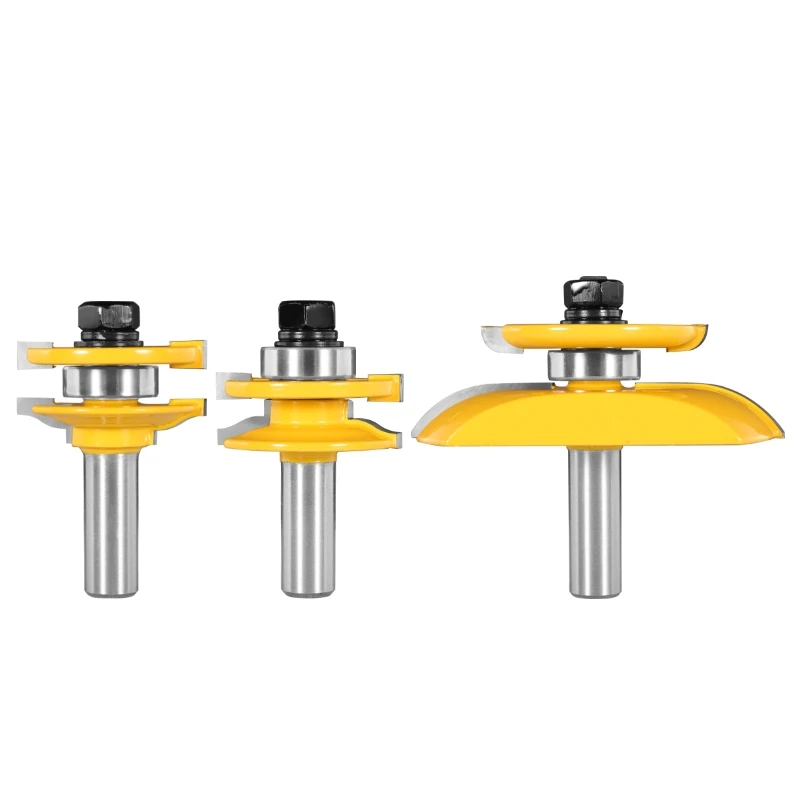Suitable for ROMAN OGEE BIT ROUTER BIT WOODWORKING   FOR WOOD BIT FACE MILL 3PCS 12.7MM/12MM STILE&RAIL ASSEMBLES