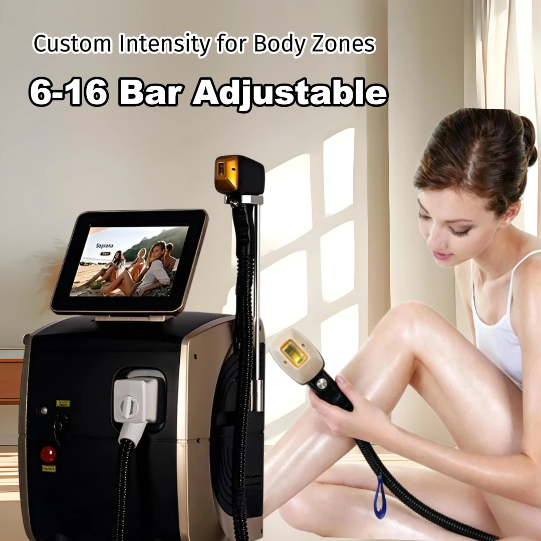 

Diode Laser Hair Removal Machine 4 Wavelengths with Sapphire Ice Cooling – Permanent Painless Hair Remover for Dark Skin & All