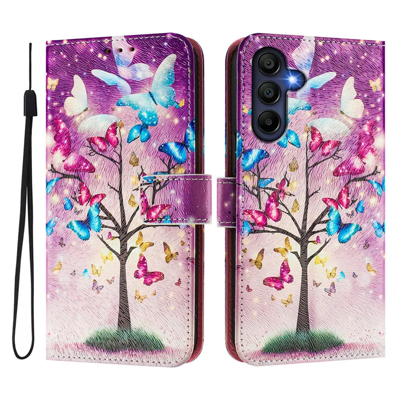 الرجعية زهرة تصميم المحفظة الجلدية حقيبة لهاتف سامسونج غالاكسي A56 A36 A26 5G SM-A566 A366 A266 Coque المغناطيسي فليب غطاء أكياس الهاتف