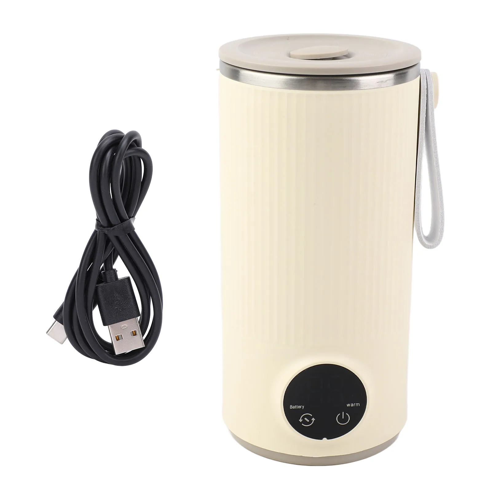 Portable Travel Electric Kettle Cordless Rechargeable 400ML 55°C Stainless Steel Safe Fast Heat Travel Hot Water Boiler for Milk