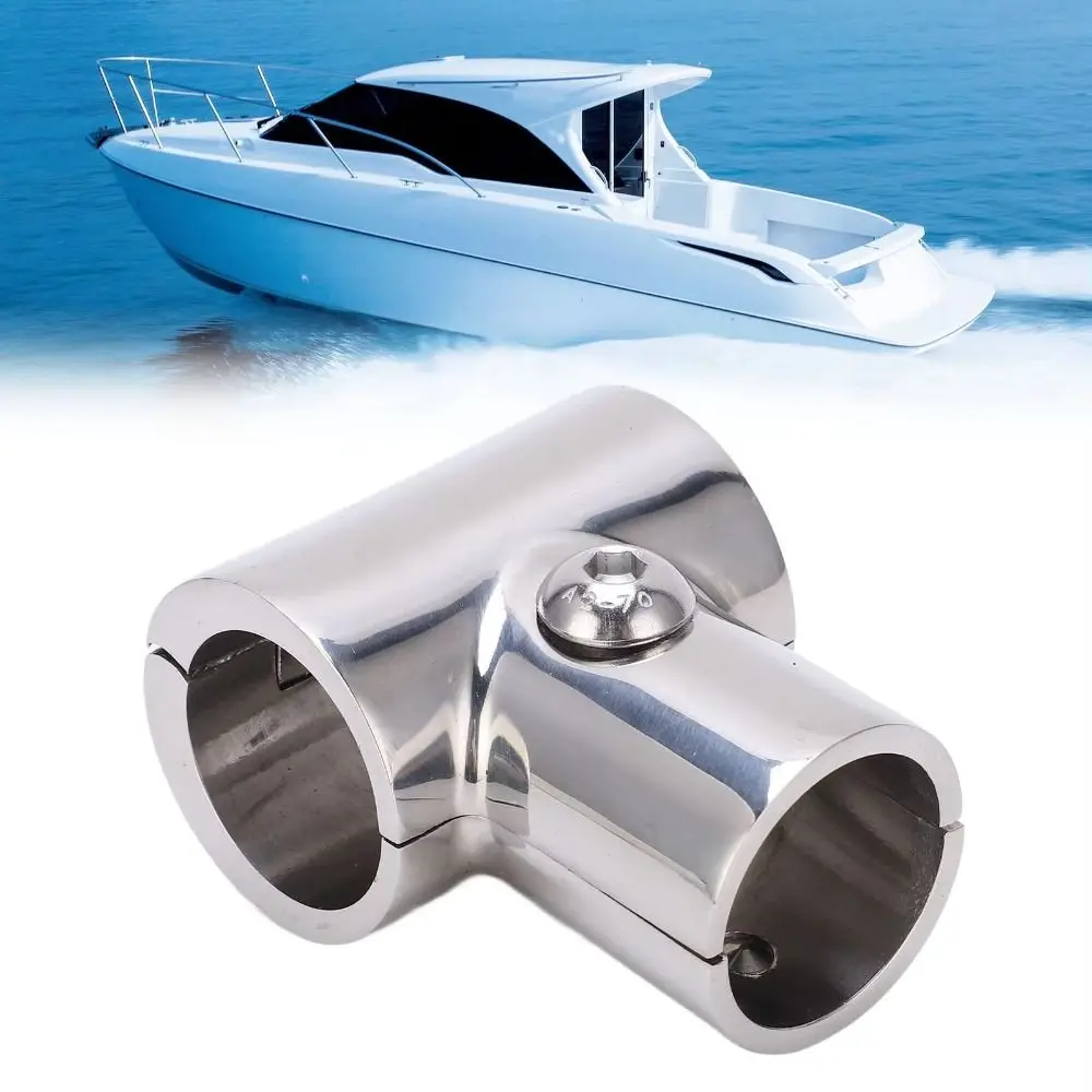 

316 Stainless Steel Boat Hand Rail Fittings 90 Degree Heavy Duty Stainless Steel Tee Hinged Split Corrosion Resistant