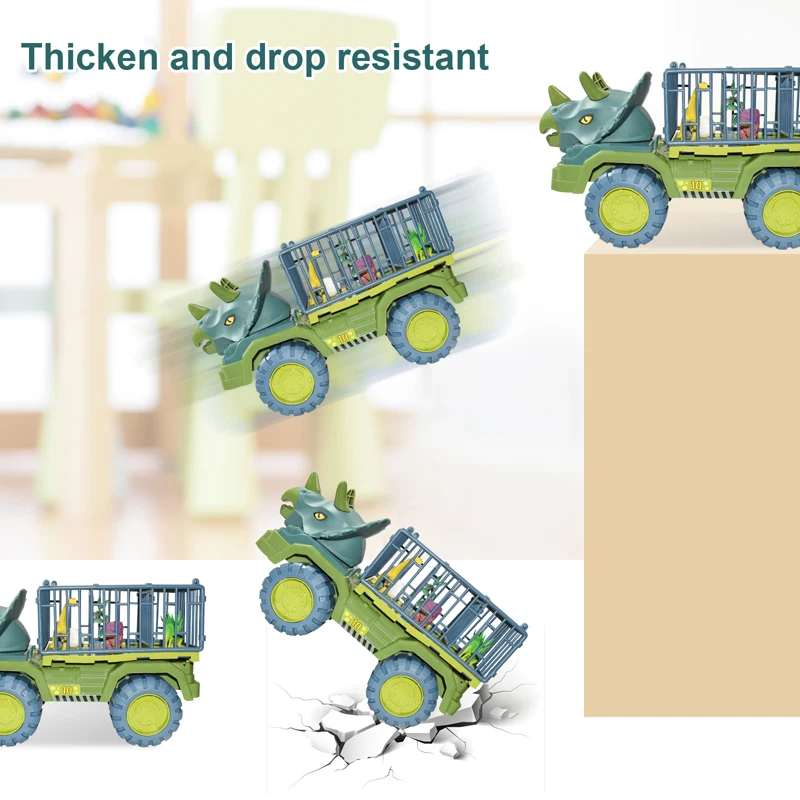 Kids Dinosaur Car Toy Big Size Dinosaur Transport Cars Dump Crane Vehicle Carrier Truck for Boys Children Christmas Toys Gifts