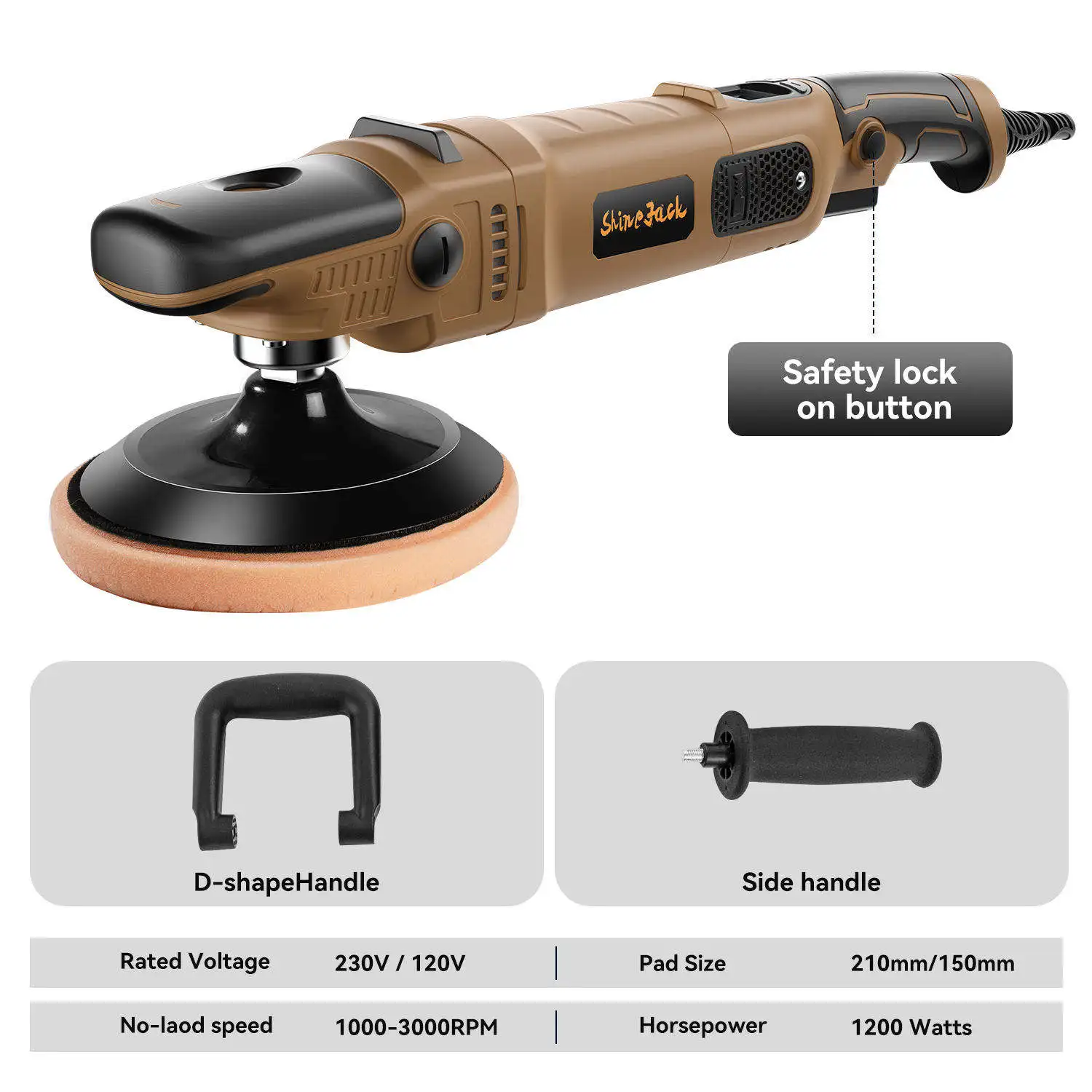 Electric Dual Action Car Polisher Portable Car Cleaning Electricity 1200w Car Polisher With Professional Battery view 2