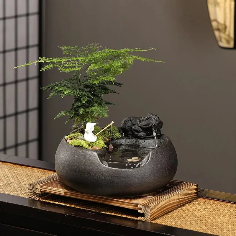 2026 Fortune Water Fountain Ornament Circulating Water Living Room Tea Table Office Desktop Decor Housewarming Opening Gift