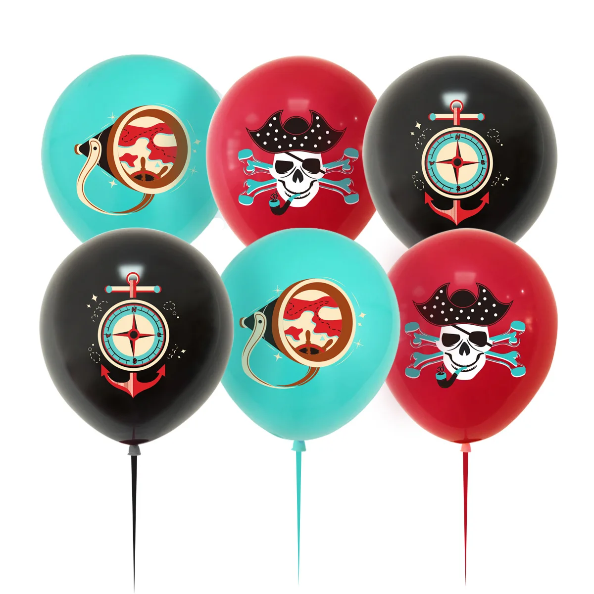 5/10/20pcs Pirati Palloncini Del Partito 12 '' Bianco Nero Rosso Teschio Pirata Palloncino In Lattice per Pirata Tema Nautico Festa di Compleanno Decor