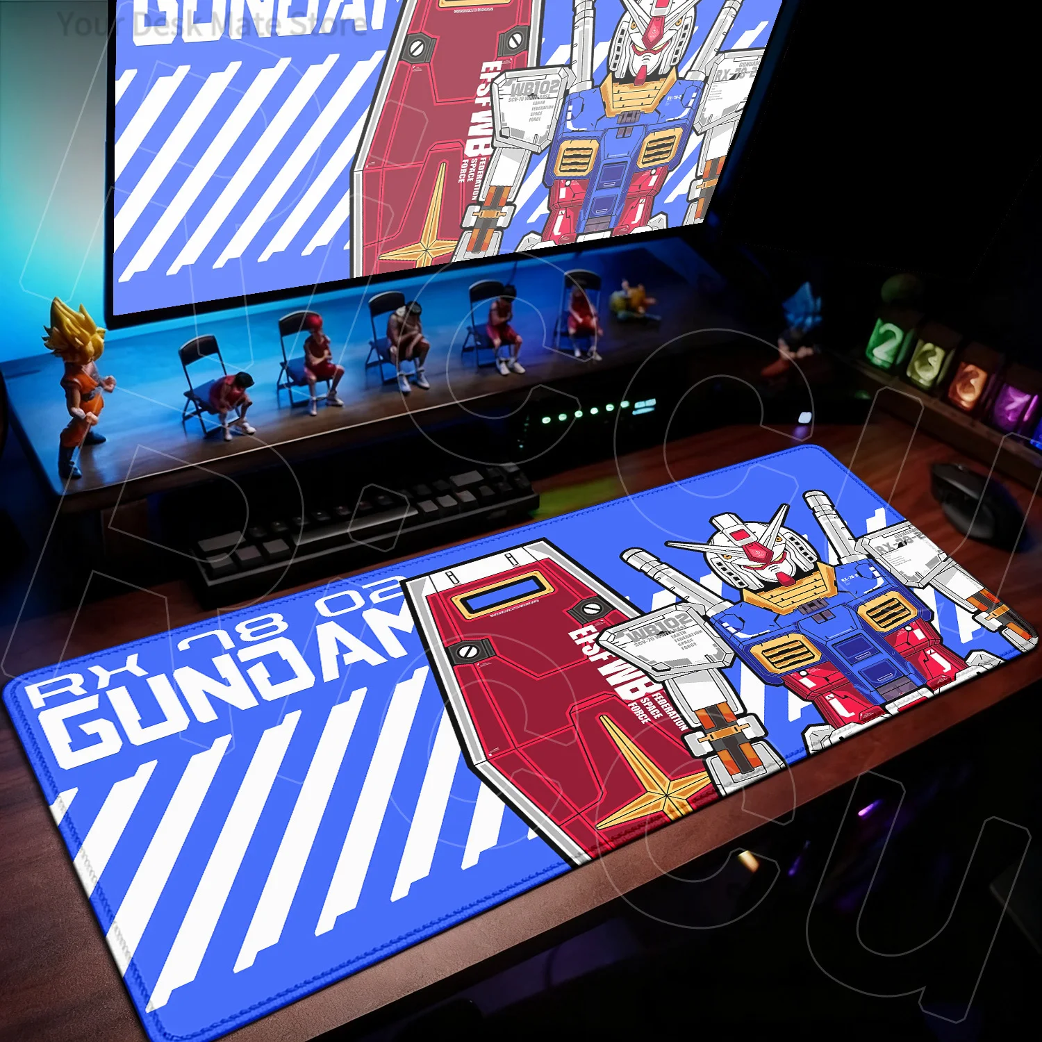 

Anime HD Office Deskmat Mechanical Warrior G-Gundams Non-slip Rubber Base Mousepad XXL Gamer Lock Edge Keyboard Boy Gift