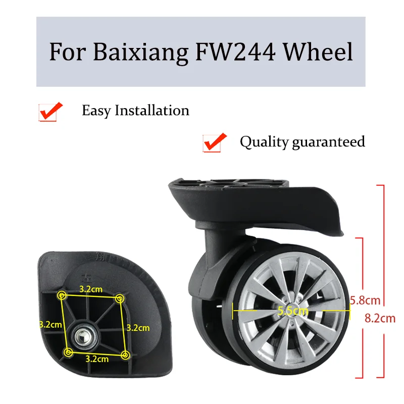 

Suitable For Baixiang FW244 Universal Wheel Trolley Case Wheel Replacement Luggage Pulley Sliding Casters wear-resistant Repair