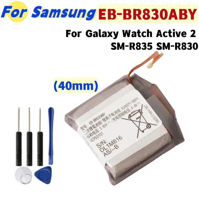 

Аккумулятор EB-BR830ABY для Samsung Galaxy Watch Active 2, 40 мм, SM-R835 SM-R830, аккумулятор 247 мАч с инструментами