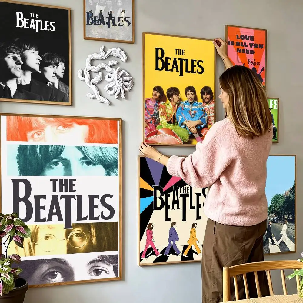 A-The B-Beatles  Poster Waterproof Wall Art Sticker For Bar Living Room Vintage Decor High Quality Print Gift