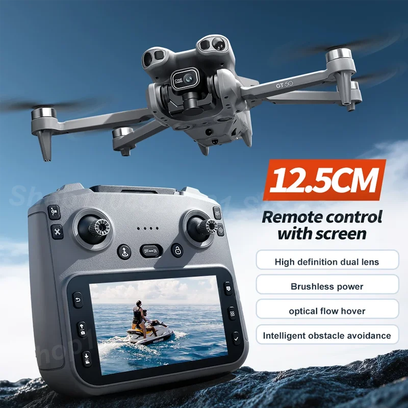 Drone GT50 PRO Baru 2.4G 5G WIFI Profesional 8K HD Kamera Ganda Fotografi Udara Tanpa Sikat Lipat RC UAV Quadcopter Mainan Hadiah