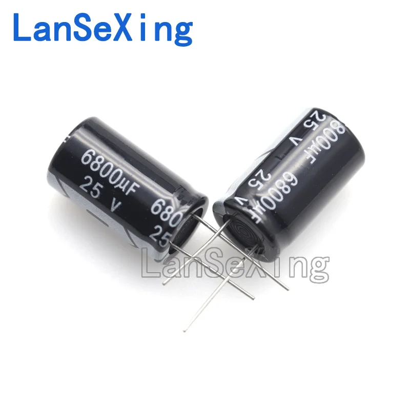 Electrolytic capacitor 25V 6800uf, volume 18 * 30mm, electronic components, inline aluminum capacitor 25V 6800 microf