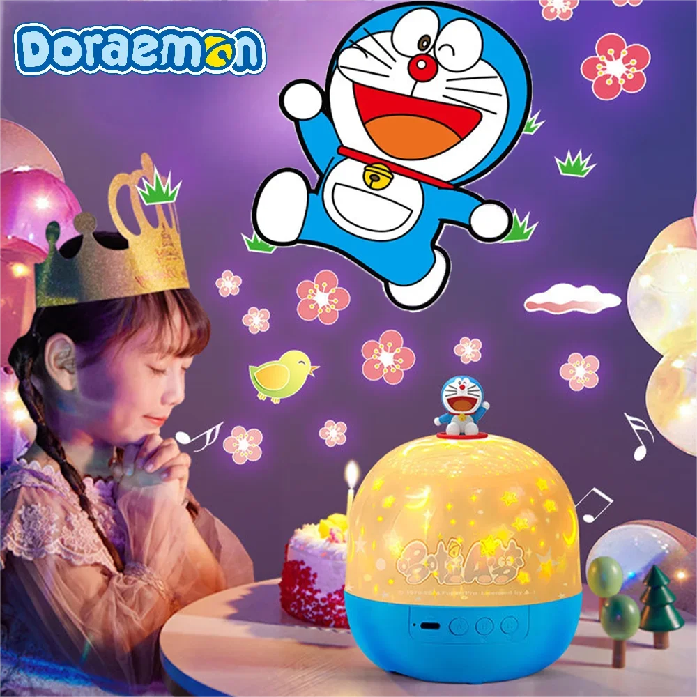 Anime Doraemon Night Light Project Lamp Cartoon Night Light Bedroom Party Atmosphere Decor Birthday Gift with 12PCS Films