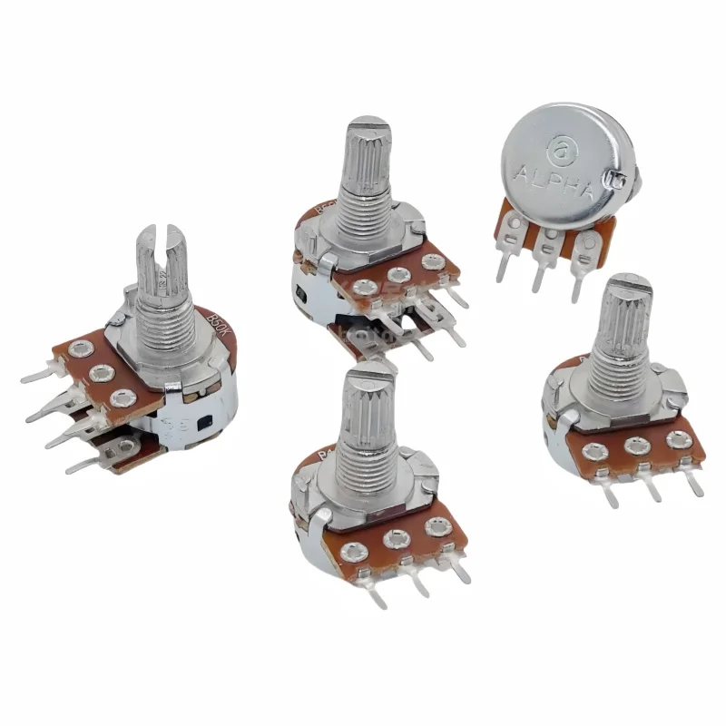1pc ALPHA RK16 3/6pins Potentiometer B10K 50K 100K Audio Volume Control Pot Single-unit Potentiometer 15MM Plum Shaft