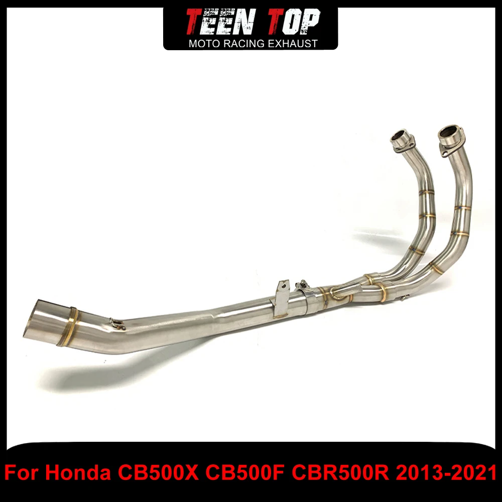 

For Honda CB500X CB500F CBR500R Front Link Pipe 51mm Motorcycle Escape Exhaust Elbow CB500X 2013-2021 Stainless Steel
