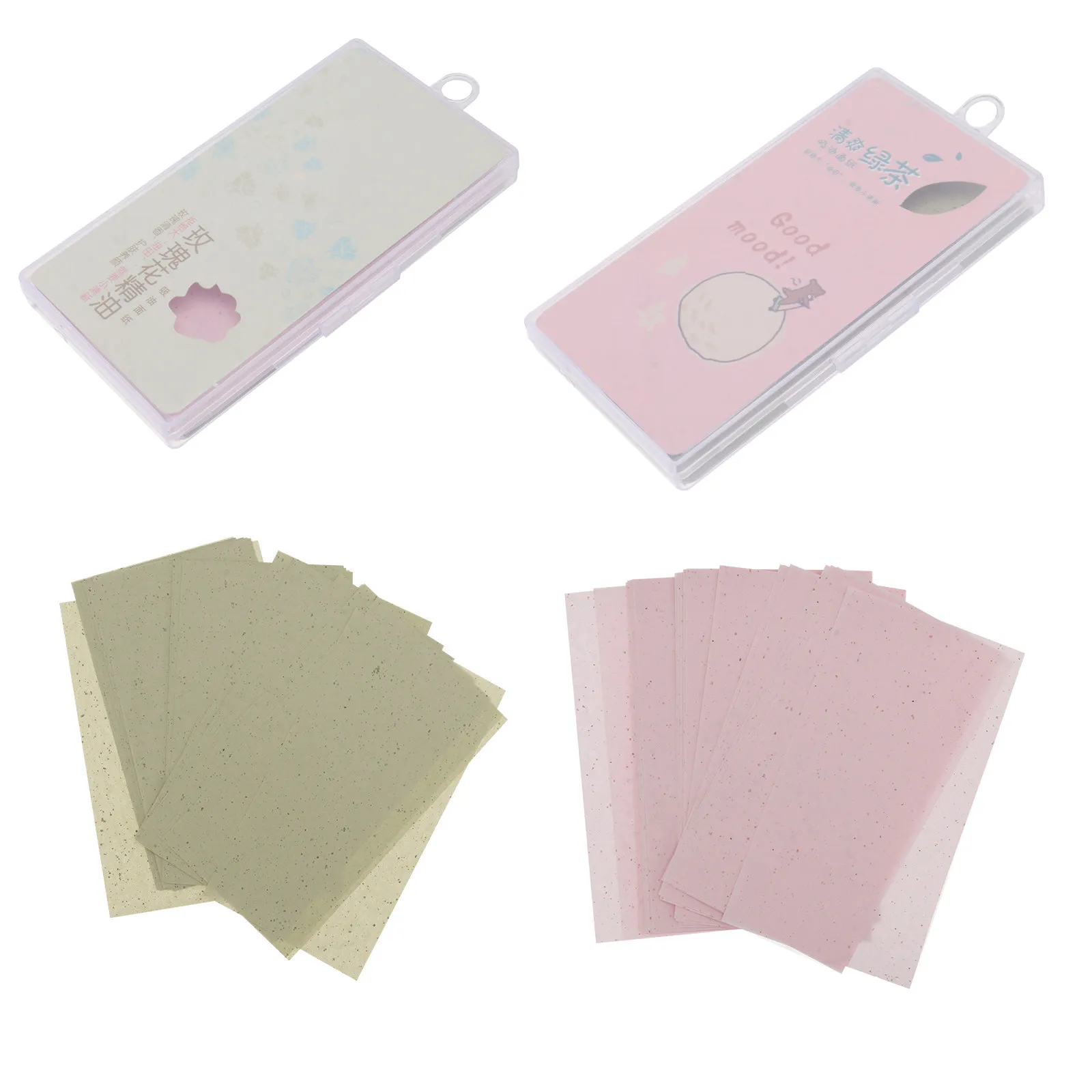 2Pcs Control Facial Blotting Papers Ultra Thin Double-Sided Oil Absorbing Sheets Portable Box for Oily and