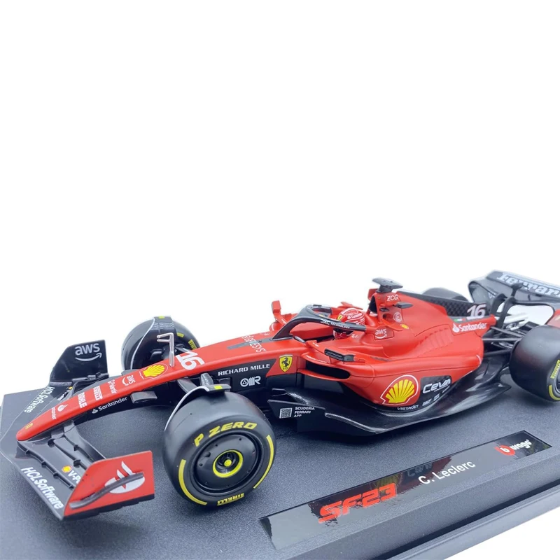 Bburago 2023 New Racing Car Ferrari 1/18 F1 SF23#16 Leclerc #55 Sainz Diecast Model Car Display Ornaments Collection Gift