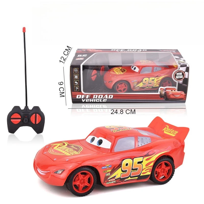 Pixar Cars 3 Lightning McQueen Electric RC Car 4 Channel Remote Control Toy with Spider Man Model for Children Gift