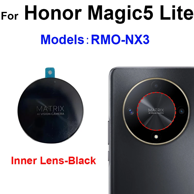 Rear Camera Lens Glass with Adhesive Sticker For Honor Magic5 Lite Magic 5 Lite Back Camera Glass innner Lens Replacement Parts