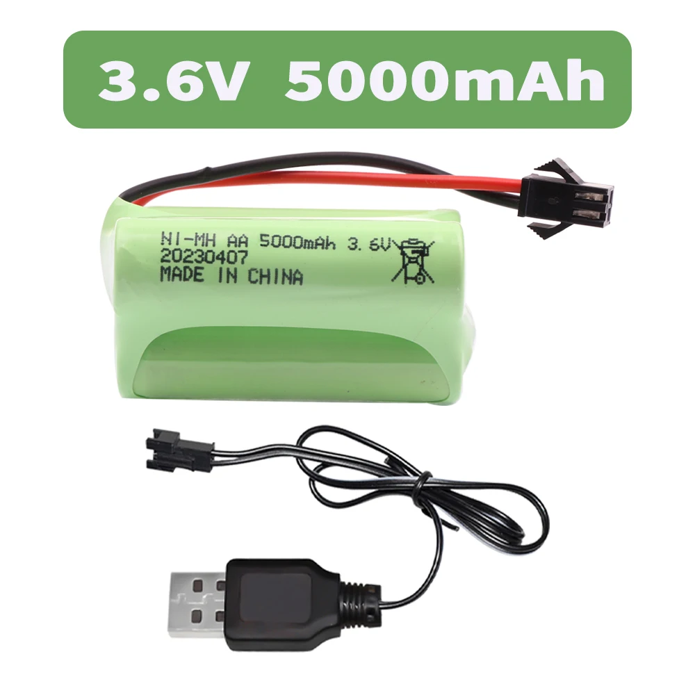 T Model 3.6V 5000mah NiMH Battery For Rc toy Car Tanks Trains Robot Boat Gun Ni-MH AA 3.6v High capacity Rechargeable Battery