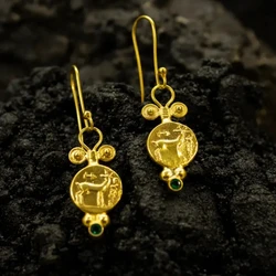 New antique deer coin hanging earrings for women Greek mythology medal can be used as Christmas gifts