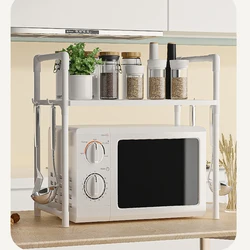 Kitchen Elevated Design Seasoning Rack Microwave Storage RackBilayer Oven Modern Minimalism Kitchen Accessories Organizer