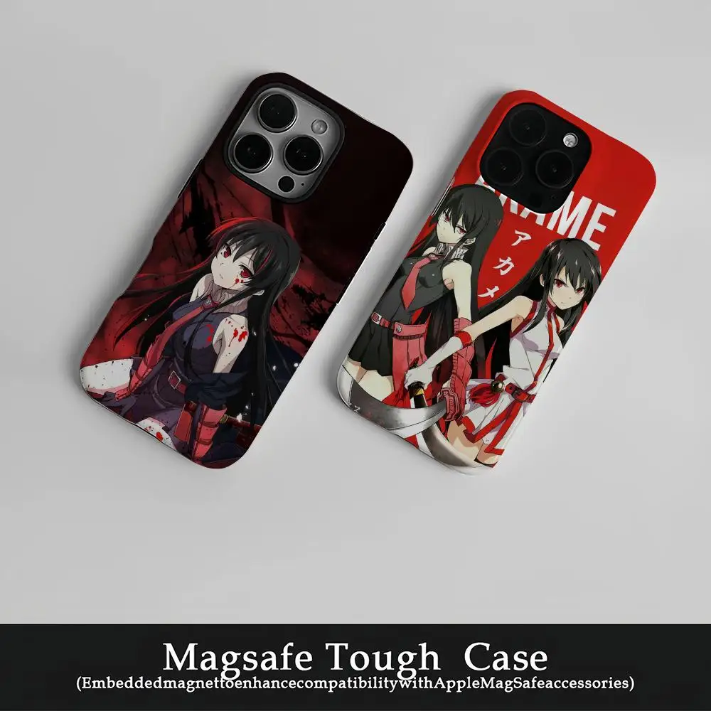

A-Akame Ga Kill Phone Case Film Korean INS For IPhone 16 15 14 13 12 11 Pro Max Plus Luxury Magnetic Double-layer Cover