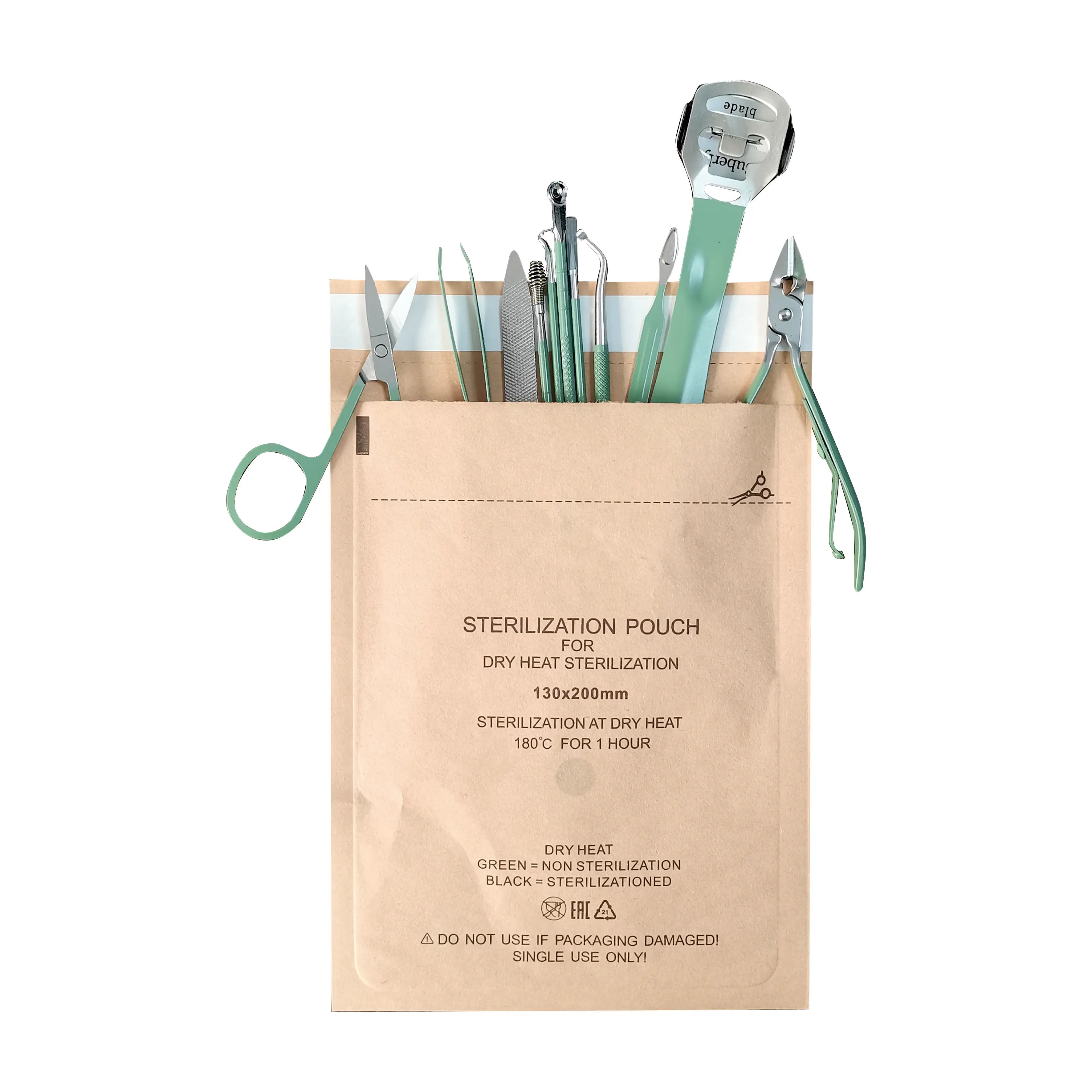 100Pcs Nail Sterilizer Manicure Kraft Bags Nail Art Clean Kraft Bag Nail Art Sterilization Disposable Nail Disinfection Tools