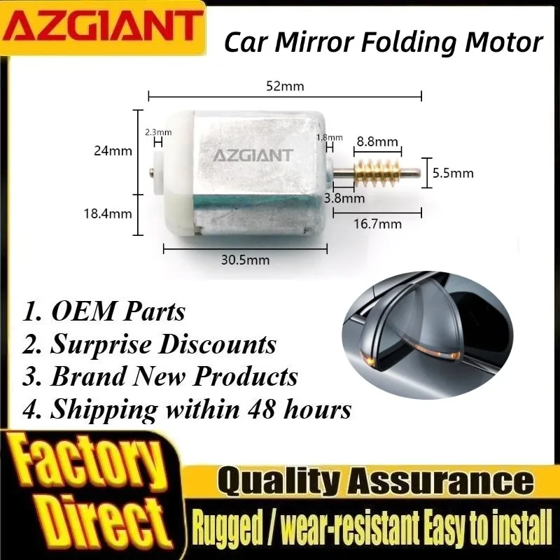 AZGIANT Folding Mirror Motor Quiet Operation Car Door Mirror Folding Motor 12V for 2003-2012 Mazda RX-8
