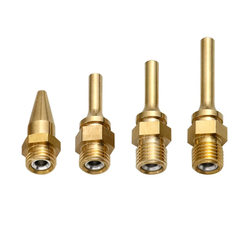 

4pcs Glue Mouth Copper Glue Sprayer Nozzle Set Anti-Drip Design For Smooth Crafting Hot Melt Glue Nozzle Welding Equipment