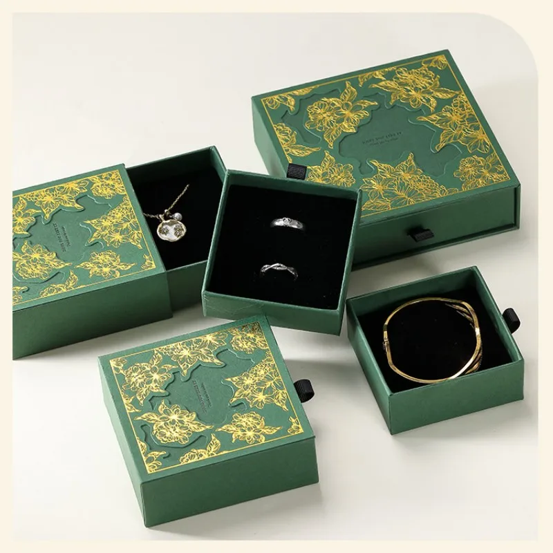 

Ring Storage Box Elegant Hollow Emboss Jewelry Box Necklace Storage Box Exquisite For Gift Packaging Drawer Organizer Jewelry