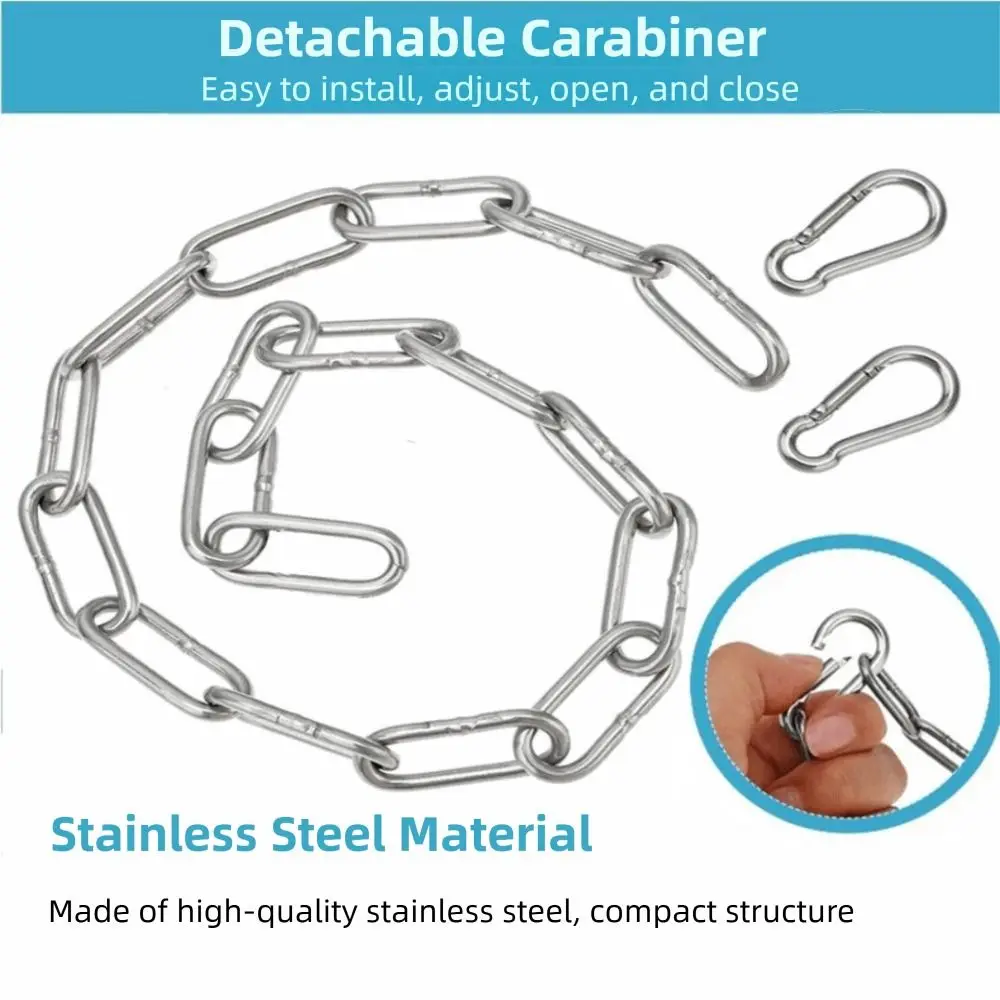 

30-дюймовая цепочка для боксерского боксерского мешка из нержавеющей стали с 2 карабинами, цепочка для мешка с песком, серебряная сверхмощная цепочка для гамака для домашних животных