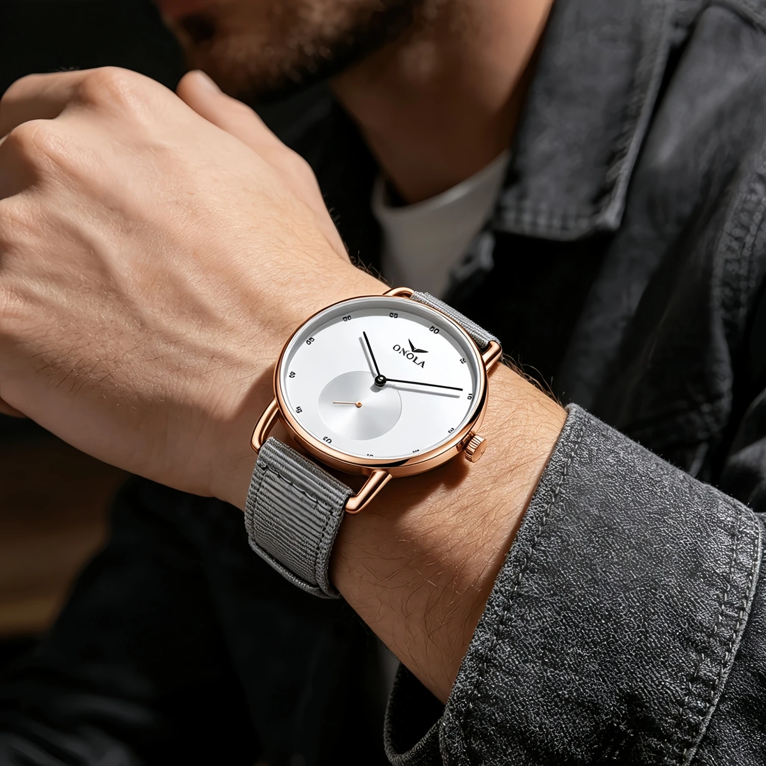 ONOLA simple Ultrathin quartz watch men classic luxury brand leather/nylon male watch casual dress waterproof Relogio Masculino