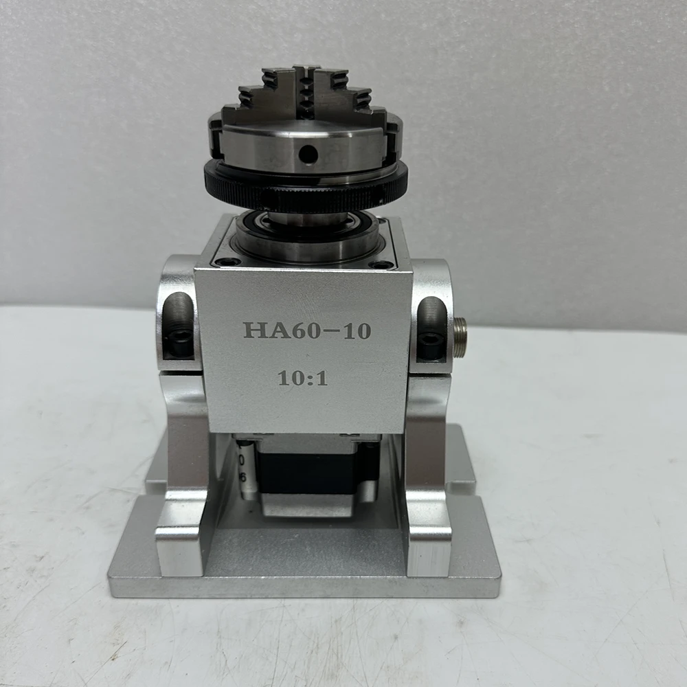 CNC Planetary Gear Rotary Axis 65mm 3 Jaw Chuck A Axis Speed Reducing Ratio 10:1 NEMA 23 Motor CNC Laser Marking Engraver Tools