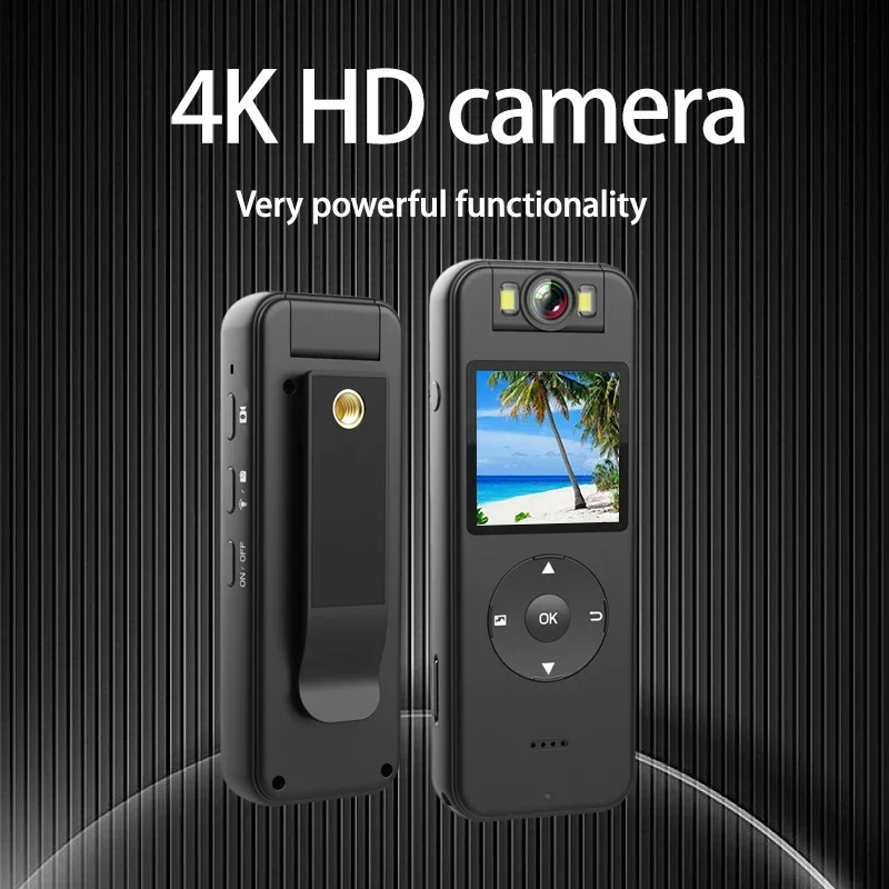 

4K HD Camera Handheld Mini Back Clip Camera 1080p on-Site Recorder Sports Camera Outdoor Sports and Bicycle Driving Recorde