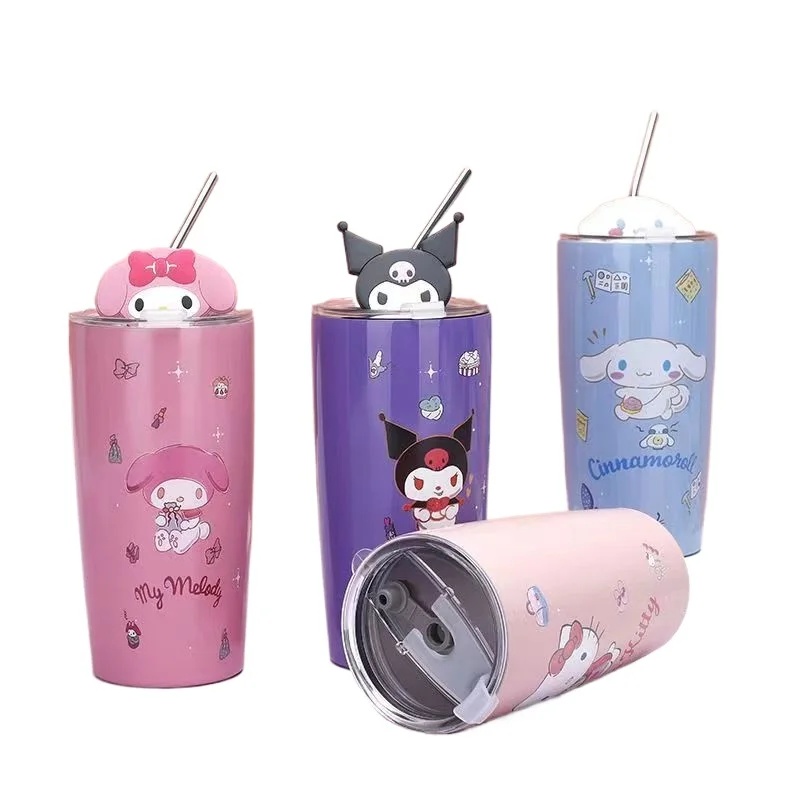 

Sanrio insulation cup Cinnamoroll Hello Kitty mymelody children's birthday gift anime cartoon surrounding straw direct drinking