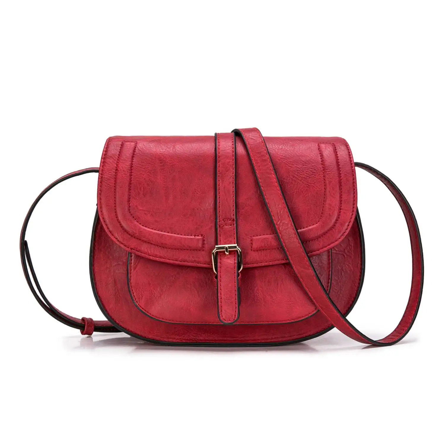 AFKOMST Crossbody Bag for Women Small Satchel and Shoulder Bag Vintage Saddle Handbags Vegan Leather CT20154E