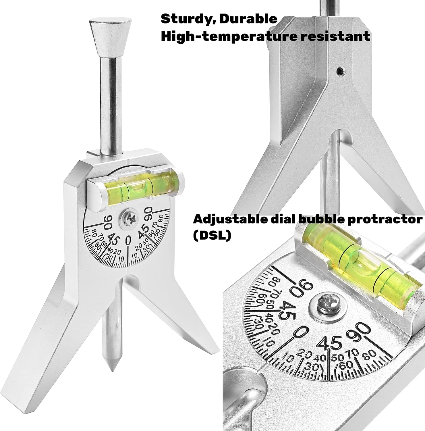 Pipe Center Finder Measure Pipe Diameter With Adjustable Dial Bubble Protractor 4