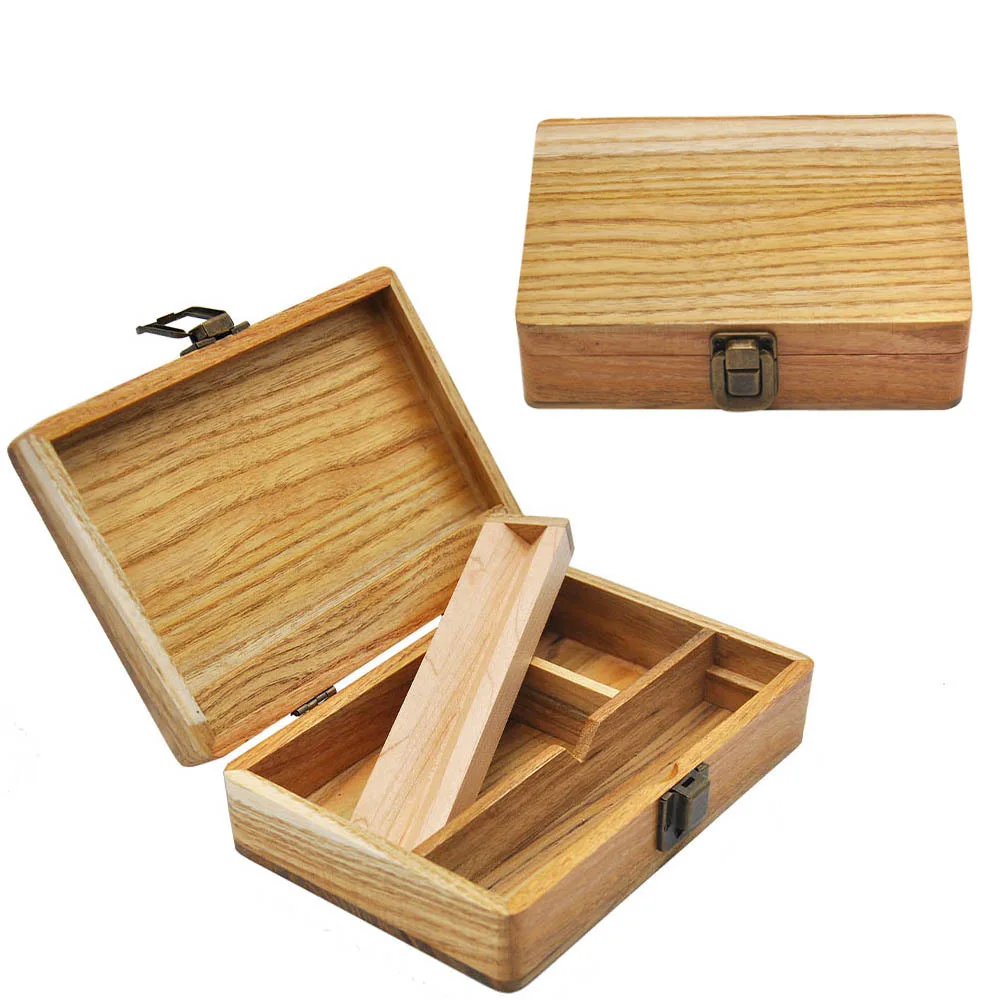 Bamboo Box Storage Lockbox Chest Operationed Rolling Trays Wood Tray Supply Stash Kit Handmade Lockable Decorative Box