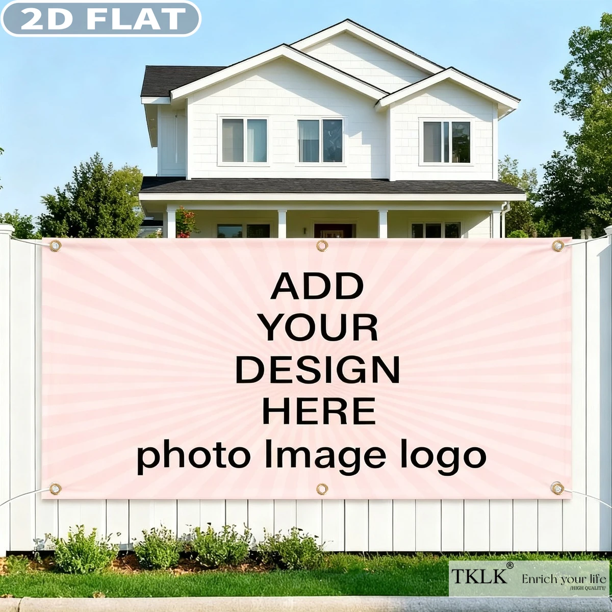 

1pc Customizable Large Outdoor Party Banner, "ADD YOUR Design Here", Durable Polyester, Ideal for Camping, Weddings, Events