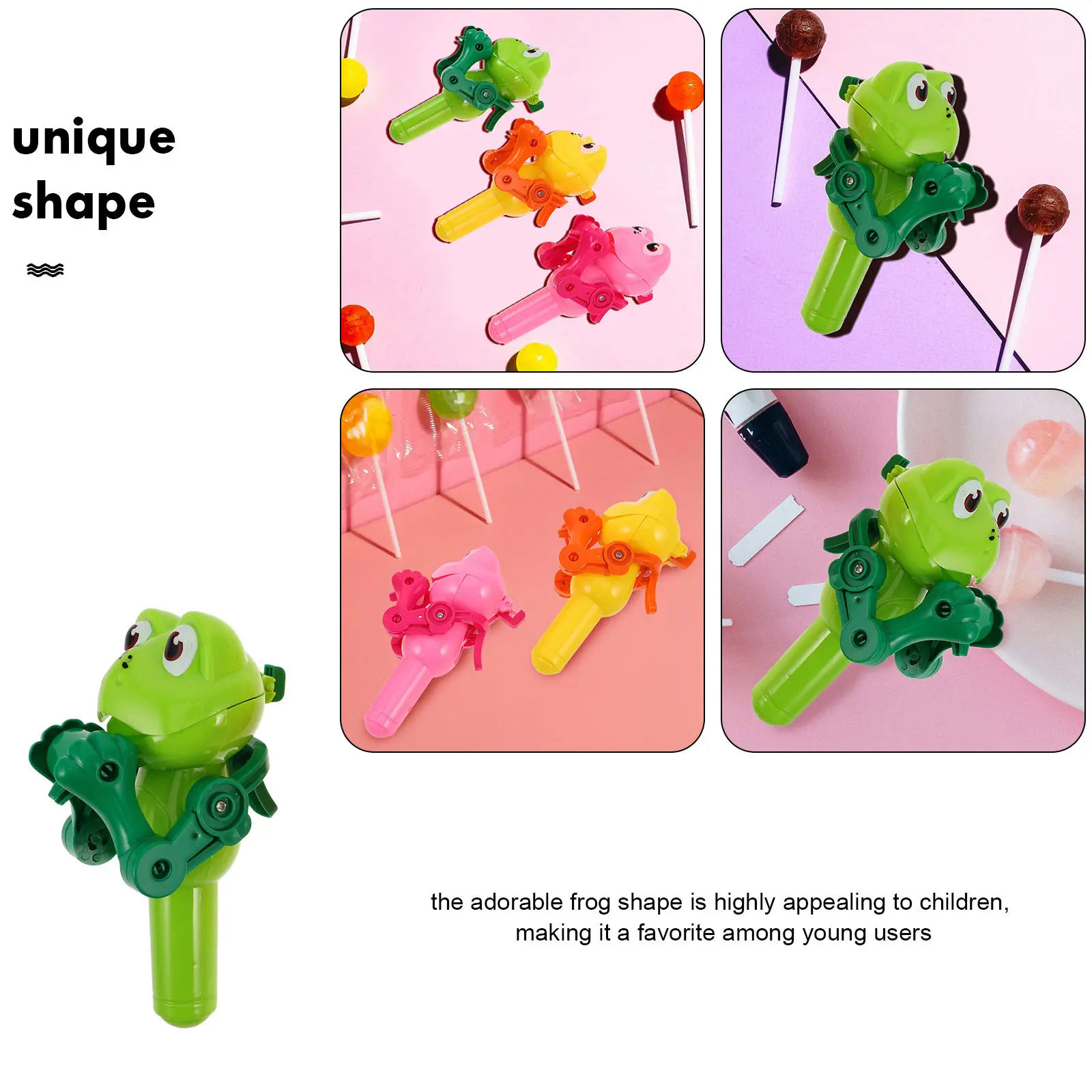 3Pcs Frog Children's Lollipop Machine Candy Vending Dispenser Robot Fruit Storage Holder Party Birthday Gift