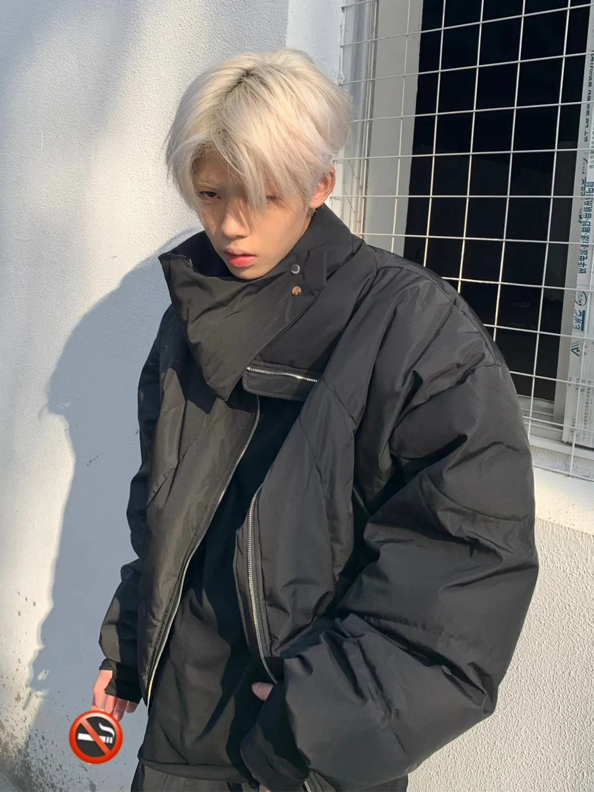 

Men's Thiened Cotton Jaet Stand Collar Pleated Bread Sle Winter Coat American Retro Design Unique Functionali Youth F...