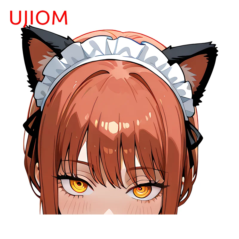 UJIOM Cat Ears Makima Peeker Waifu Graphics Wall Sticker Delicate Occlusion Scratch Vinly Decal Suitable For Wardrobe Decor